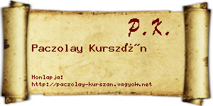 Paczolay Kurszán névjegykártya