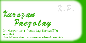 kurszan paczolay business card